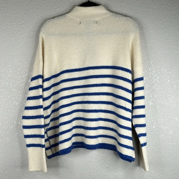 Vero Moda Super Soft Cream & Blue Striped Long Sleeve Sweater Size XL New! - Picture 4 of 6